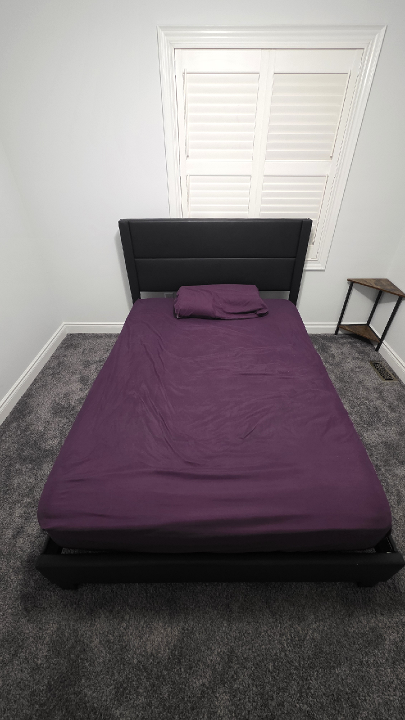 Black Upholstered Platform Bed Frame