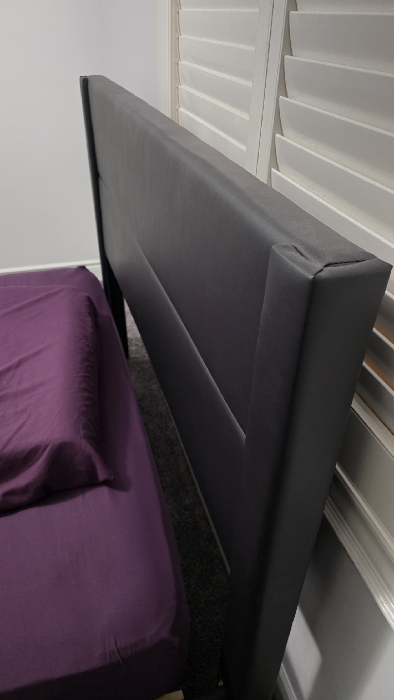 Black Upholstered Platform Bed Frame - photo 3