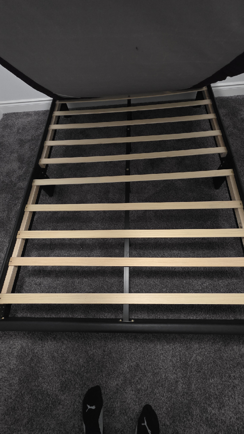Black Upholstered Platform Bed Frame - photo 4