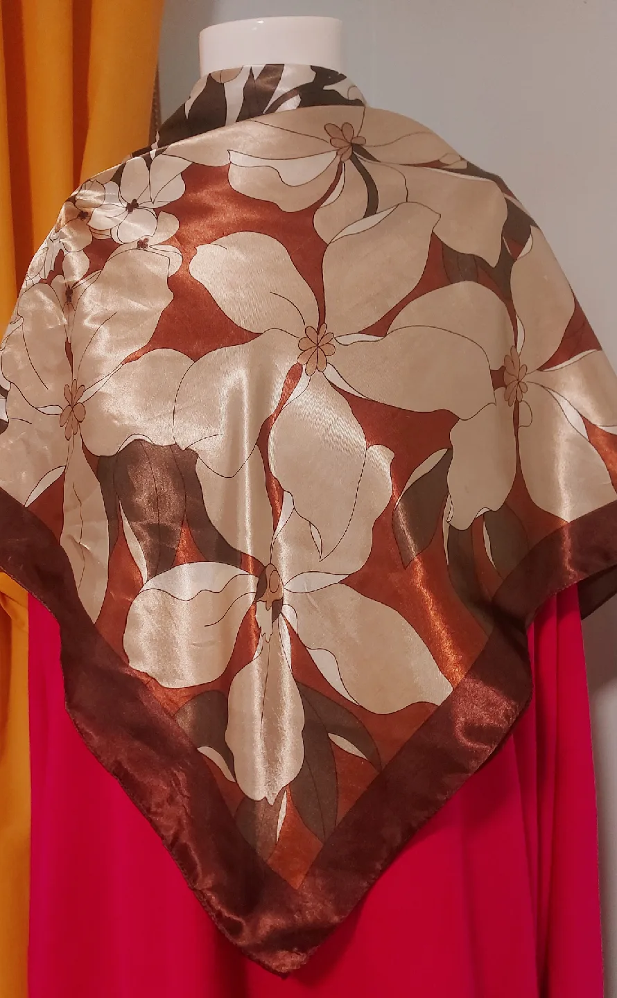 Floral Print Scarf - Brown/Beige image indicator(2)