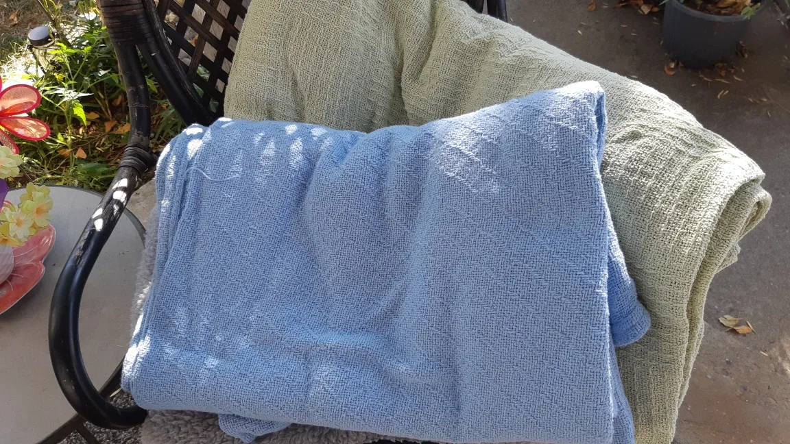 Blue & Green Textured Blankets thumbnail