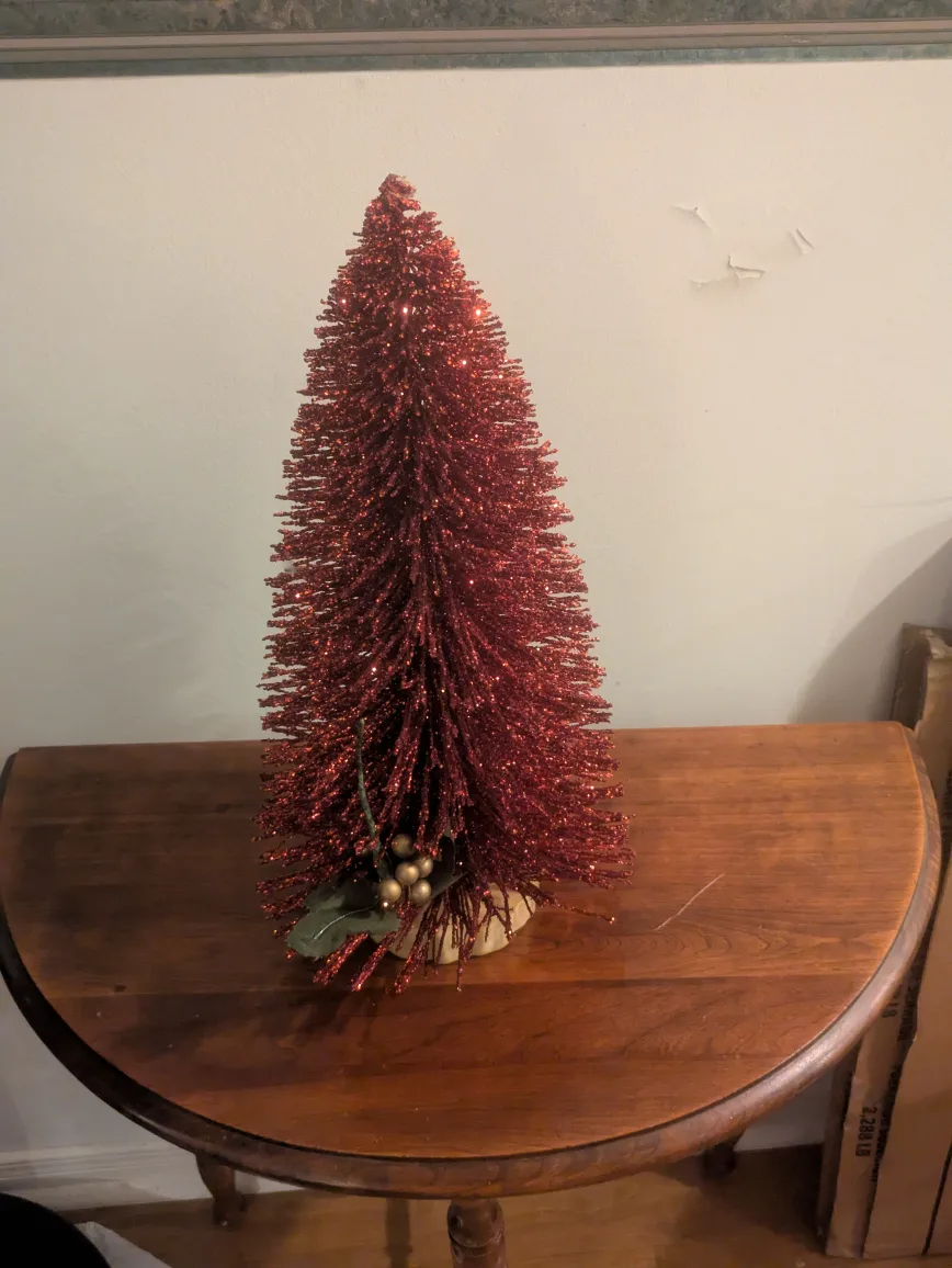 Red Glitter Tabletop Christmas Tree thumbnail
