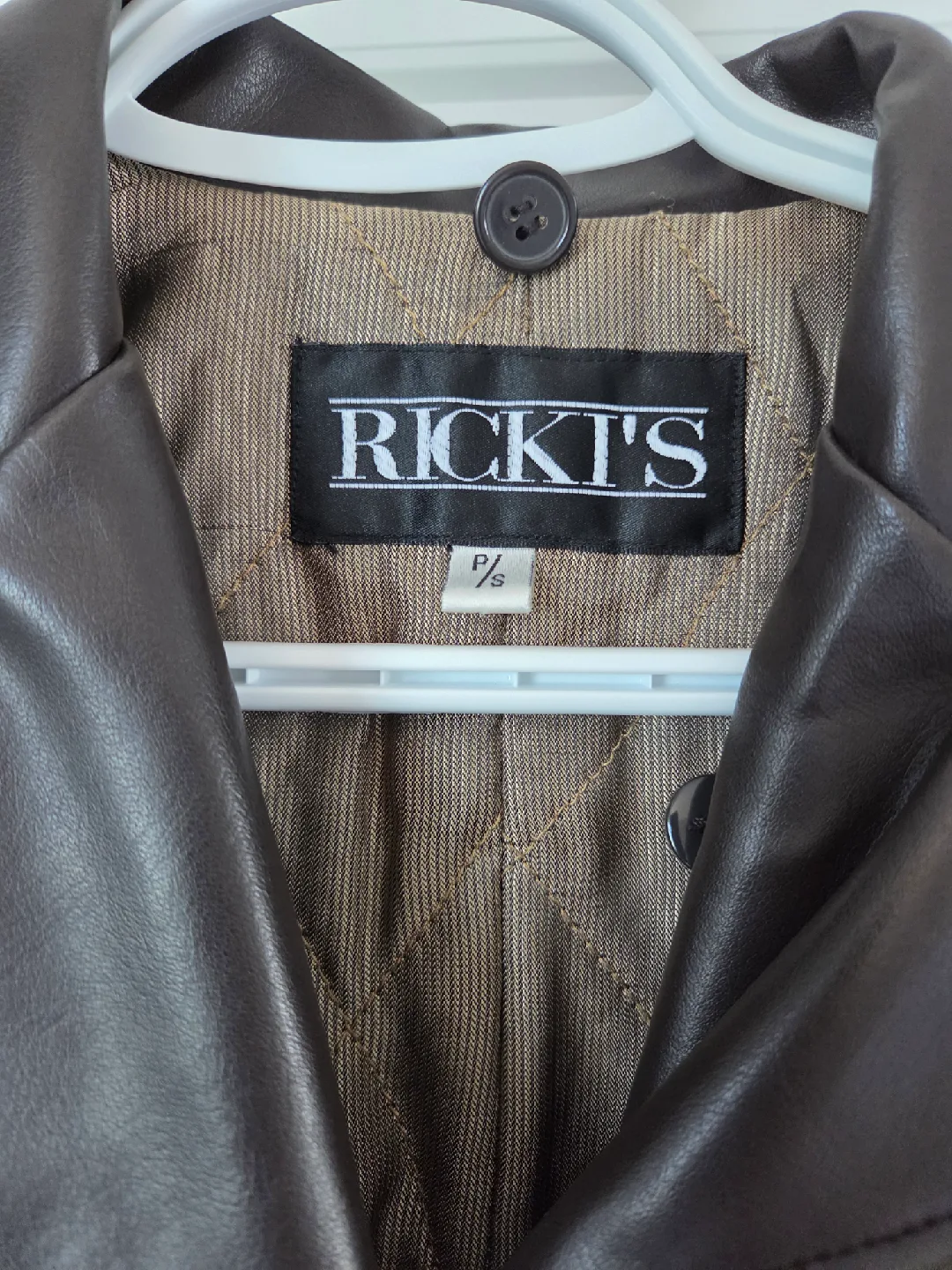 Ricki's Brown Faux Leather Coat Size P/S image indicator(3)