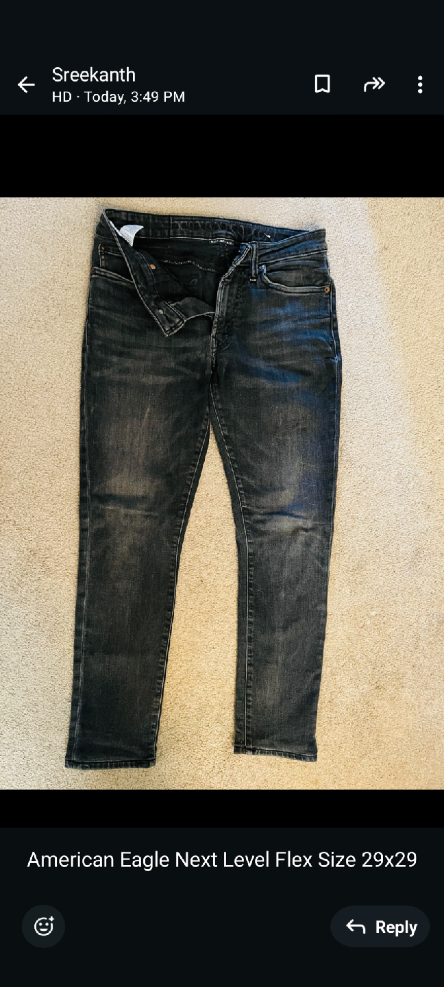 American Eagle AirFlex Jeans, Size 28x28, Black - photo 3