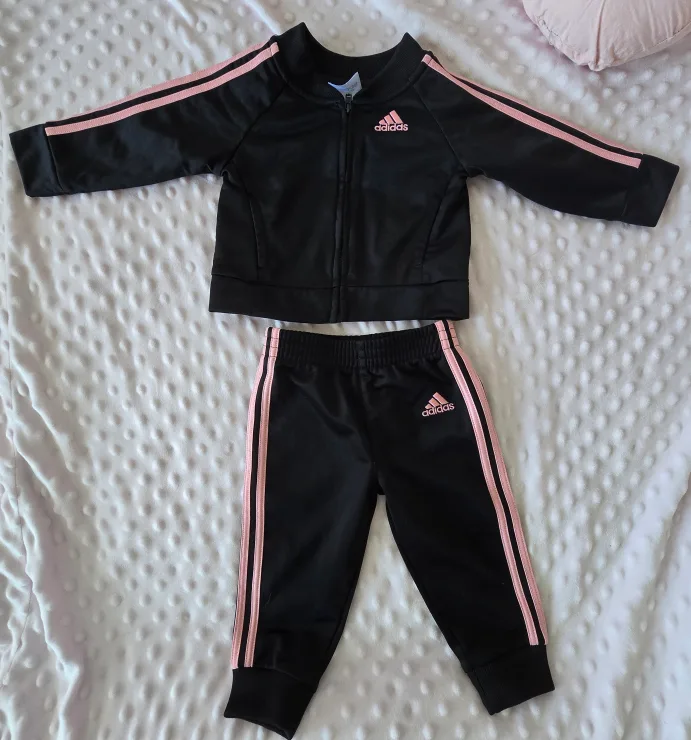 Adidas Baby Tracksuit - Black & Pink