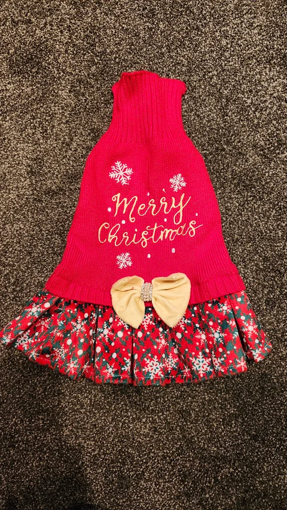 Christmas Dog Dress - Small thumbnail