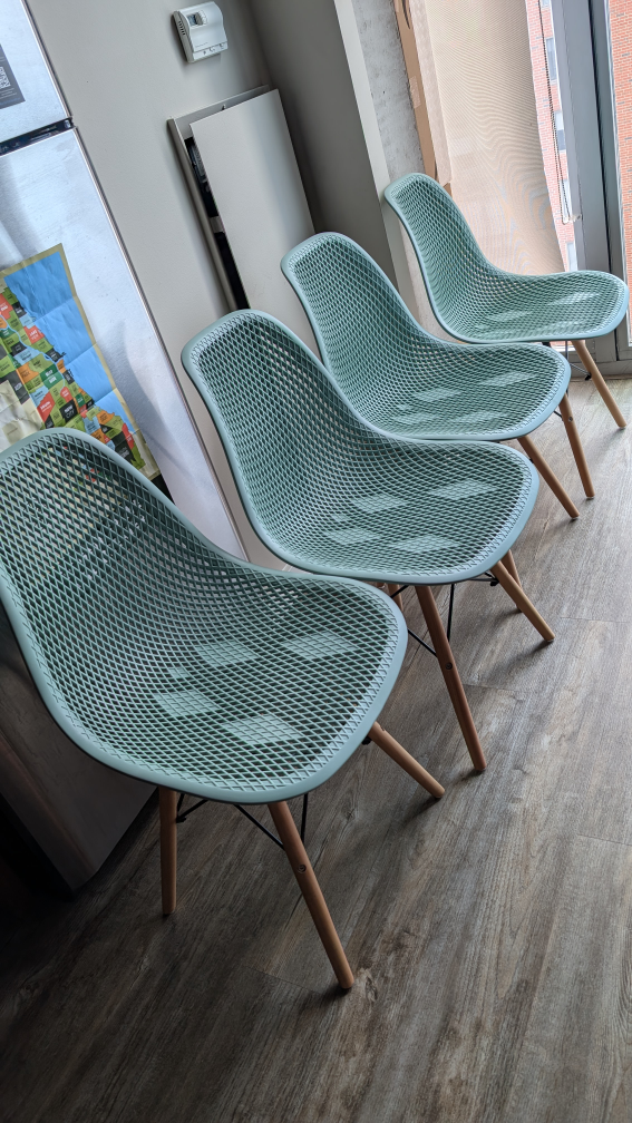 Set of 4 Poly and Bark Weave Dining Chairs - photo 2