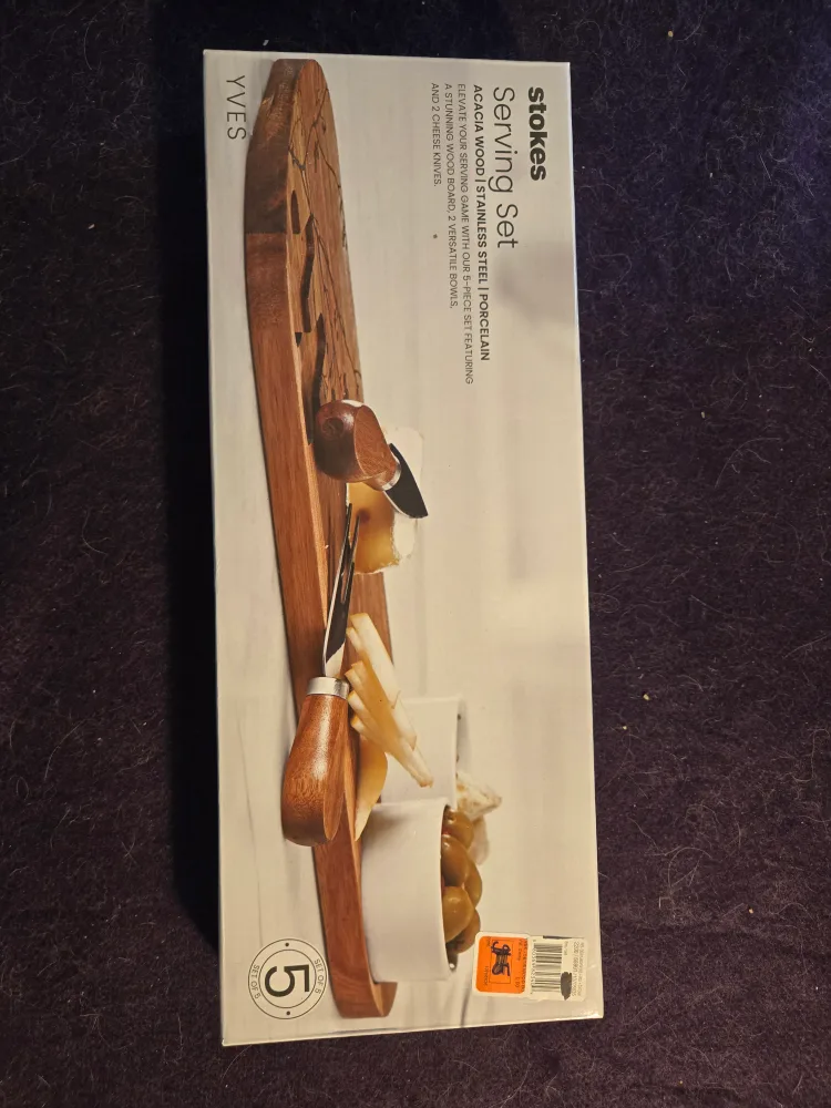 Stokes Serving Set - Acacia Wood, Stainless Steel, Porcelain image indicator(2)