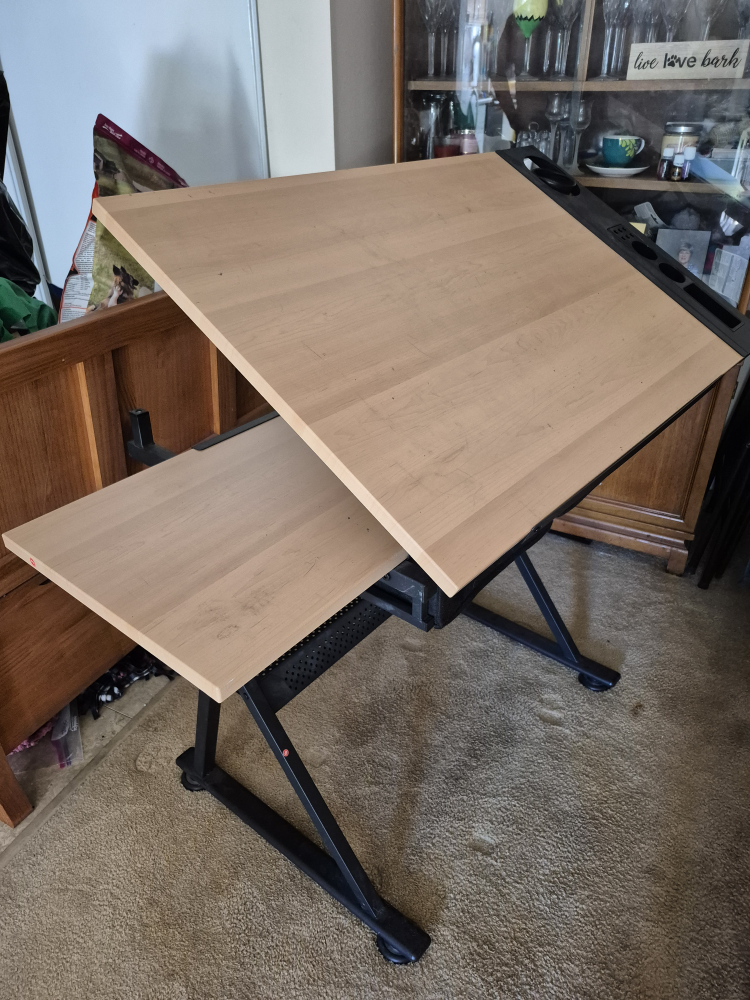 Drafting Table/Art Desk with Adjustable Top & Storage - photo 2