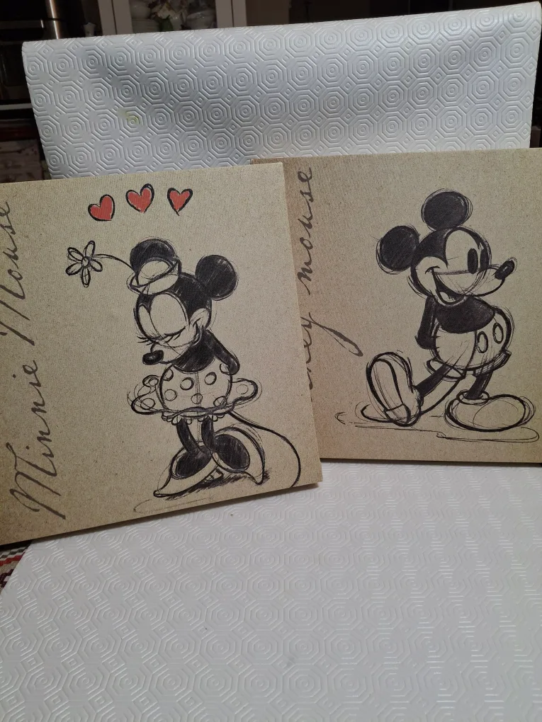 Minnie & Mickey Mouse Sketch Canvases thumbnail