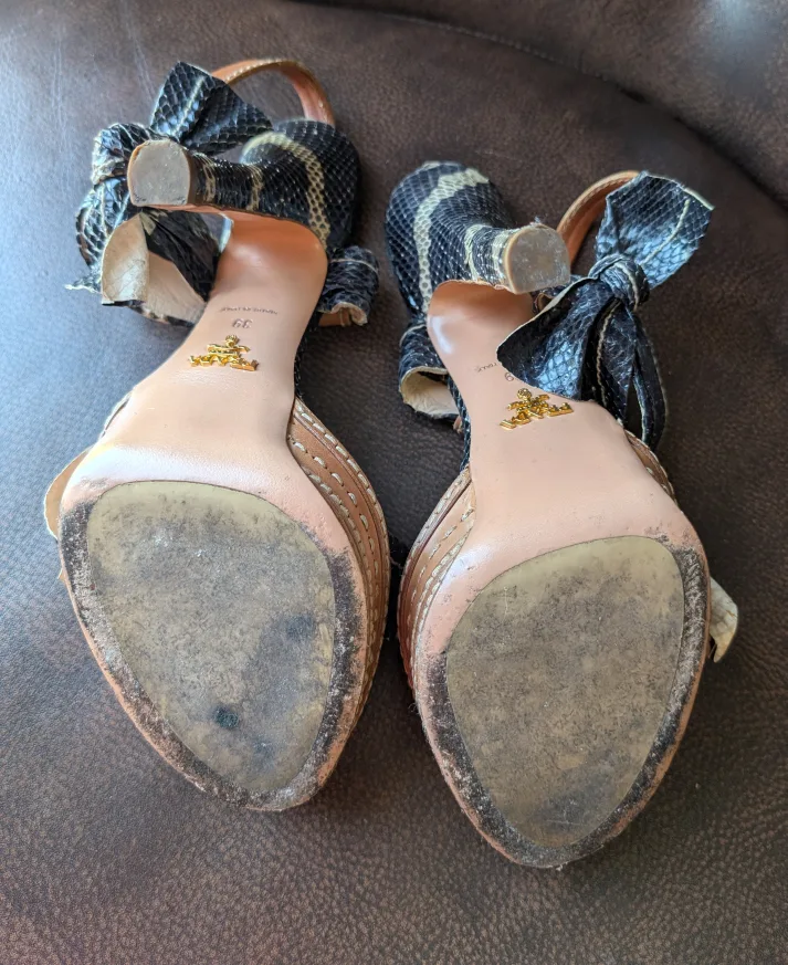 Prada Snakeskin Platform Heels - Size 39 image indicator(5)