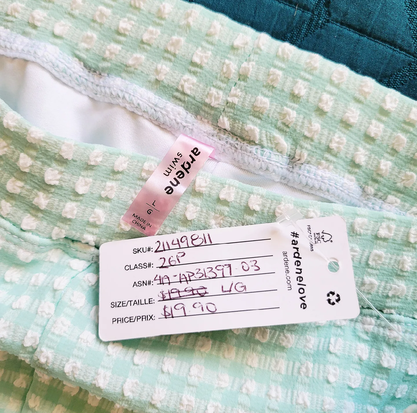 NEW - Ardene - Mint Green Swimsuit Set - Size L & XL image indicator(5)