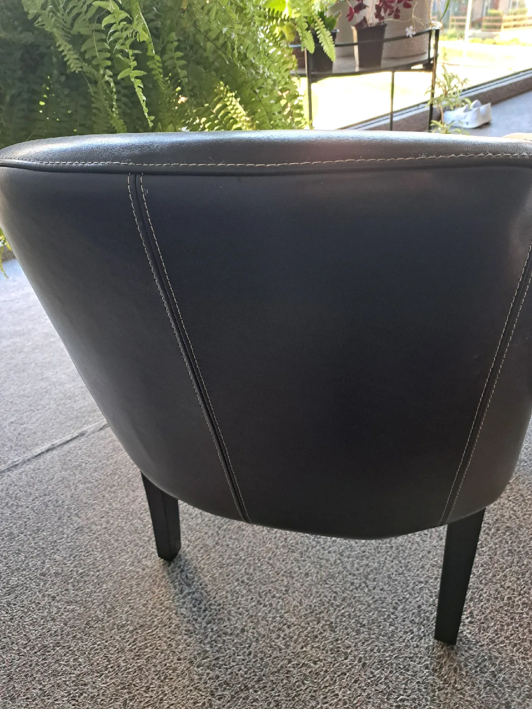 Pair of Black Leather Accent Chairs image indicator(3)