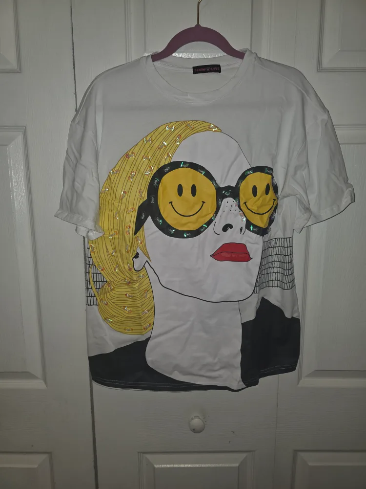 Denim & Love White Graphic Tee thumbnail
