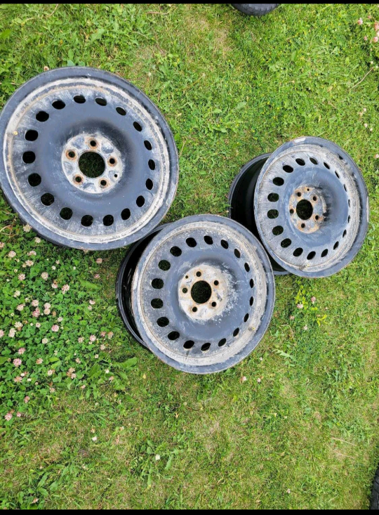 Set of 4 Black Steel Wheels
