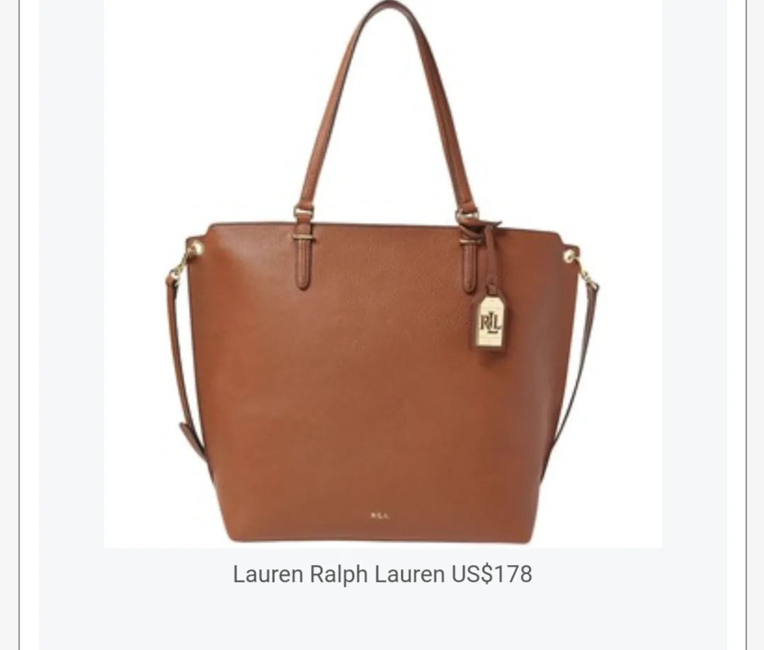 Lauren Ralph Lauren Brown Leather Tote Bag image indicator(4)