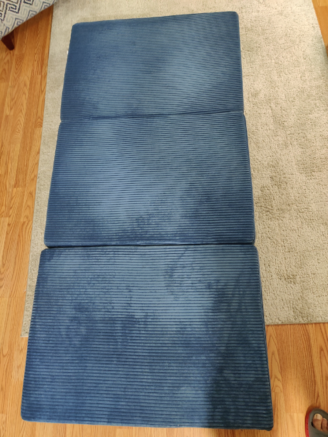 Corduroy Blue Folding Mattress
