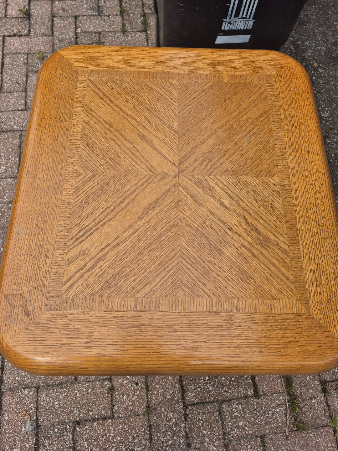 Oak Wood Side Table - photo 2