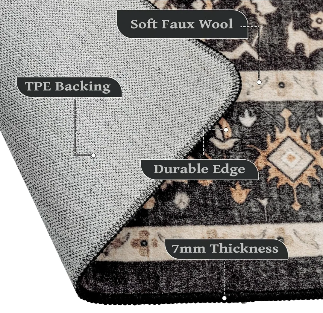 New - Area Rug Non Slip Washable 8x10ft image indicator(5)