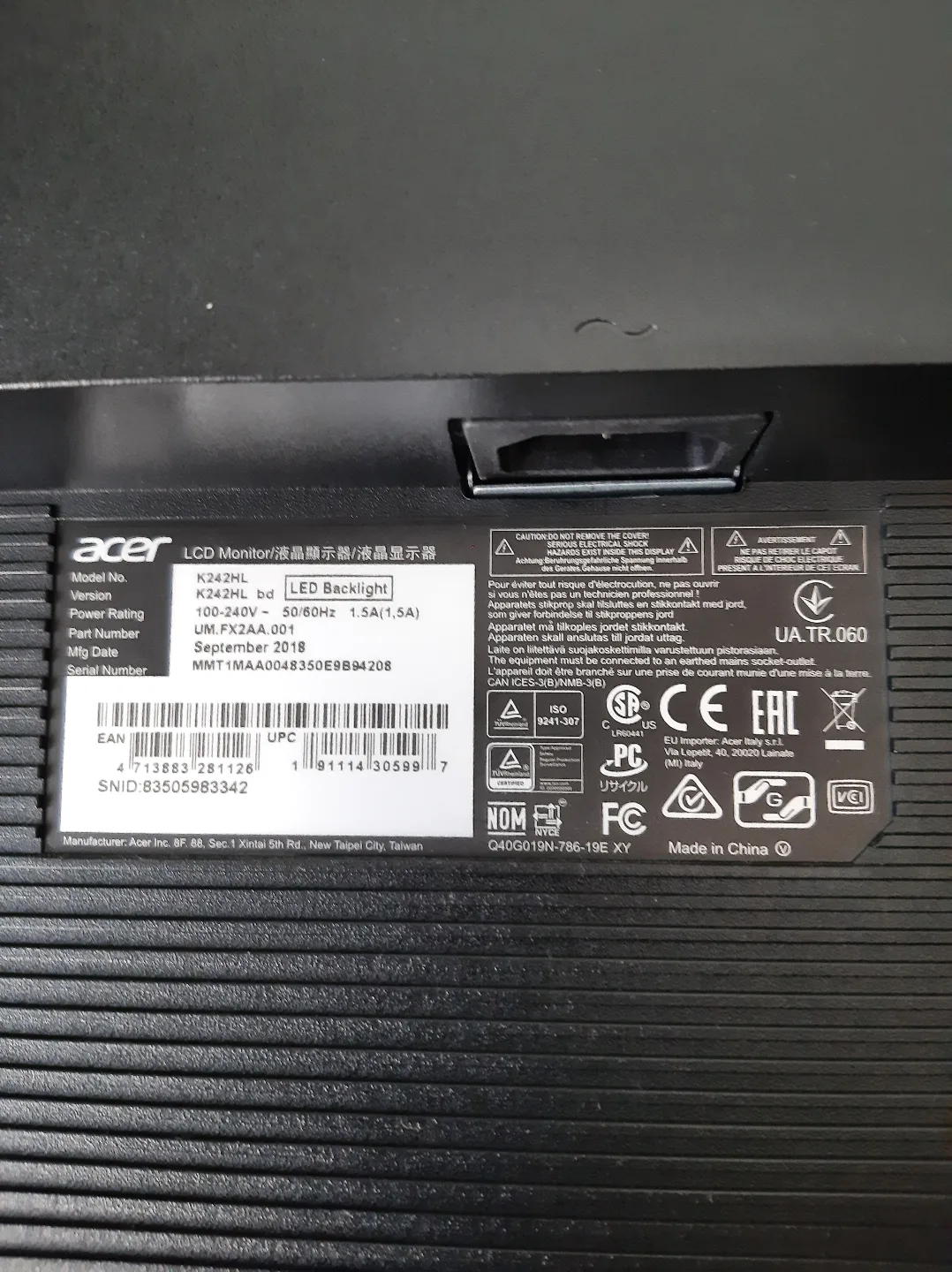 Acer K242HL 24-inch Monitor image indicator(7)