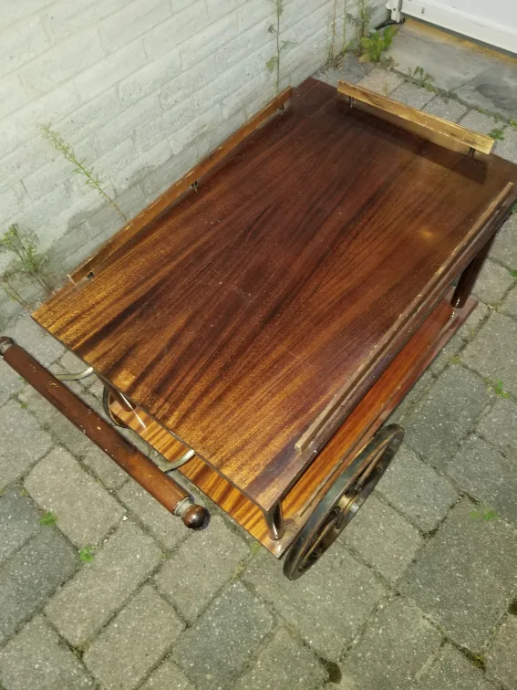 Vintage Style Wooden Rolling Bar/Food Cart 🥕 image indicator(2)