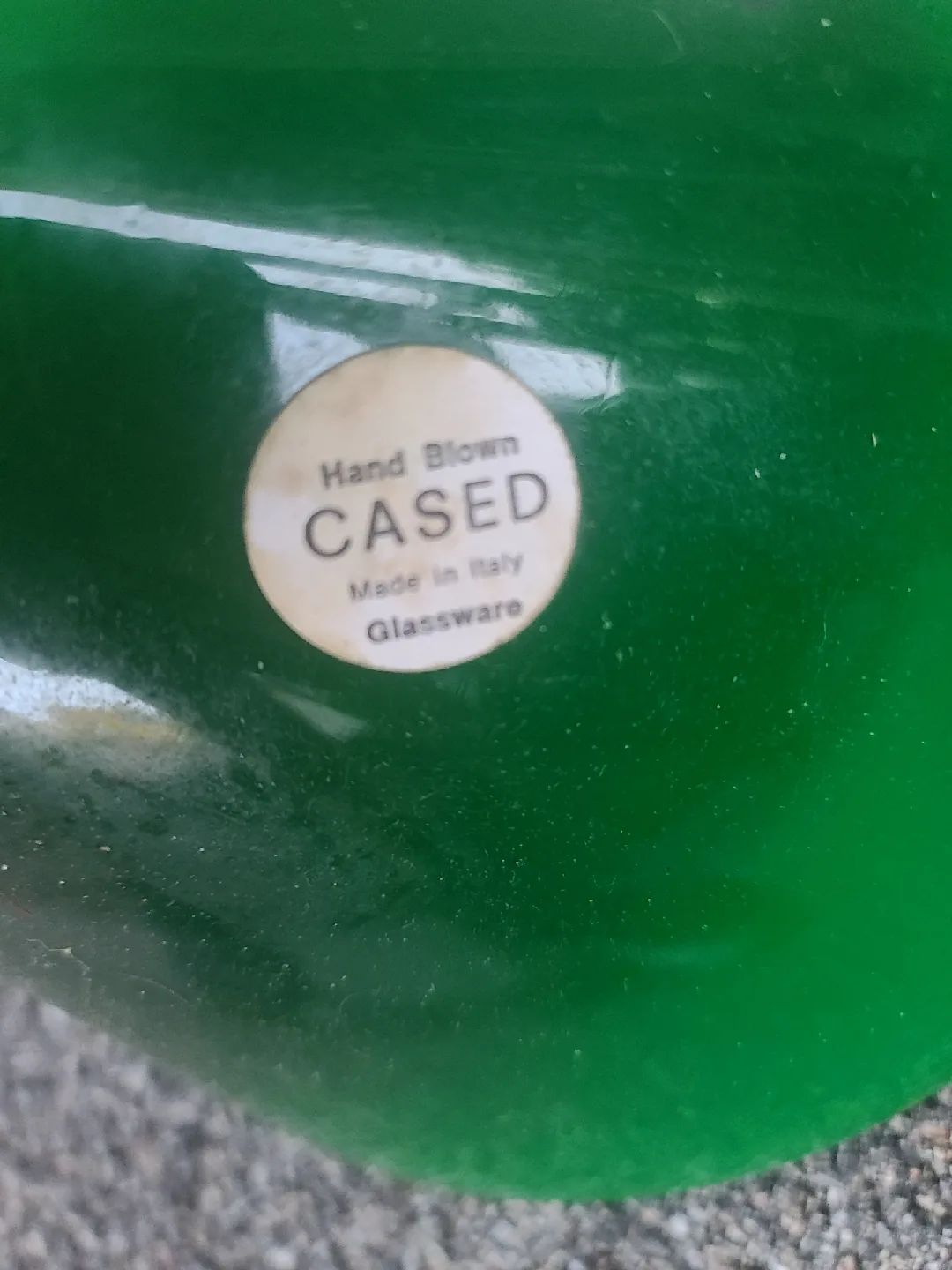 Hand Blown Cased Green Glass Lamp Shade image indicator(2)