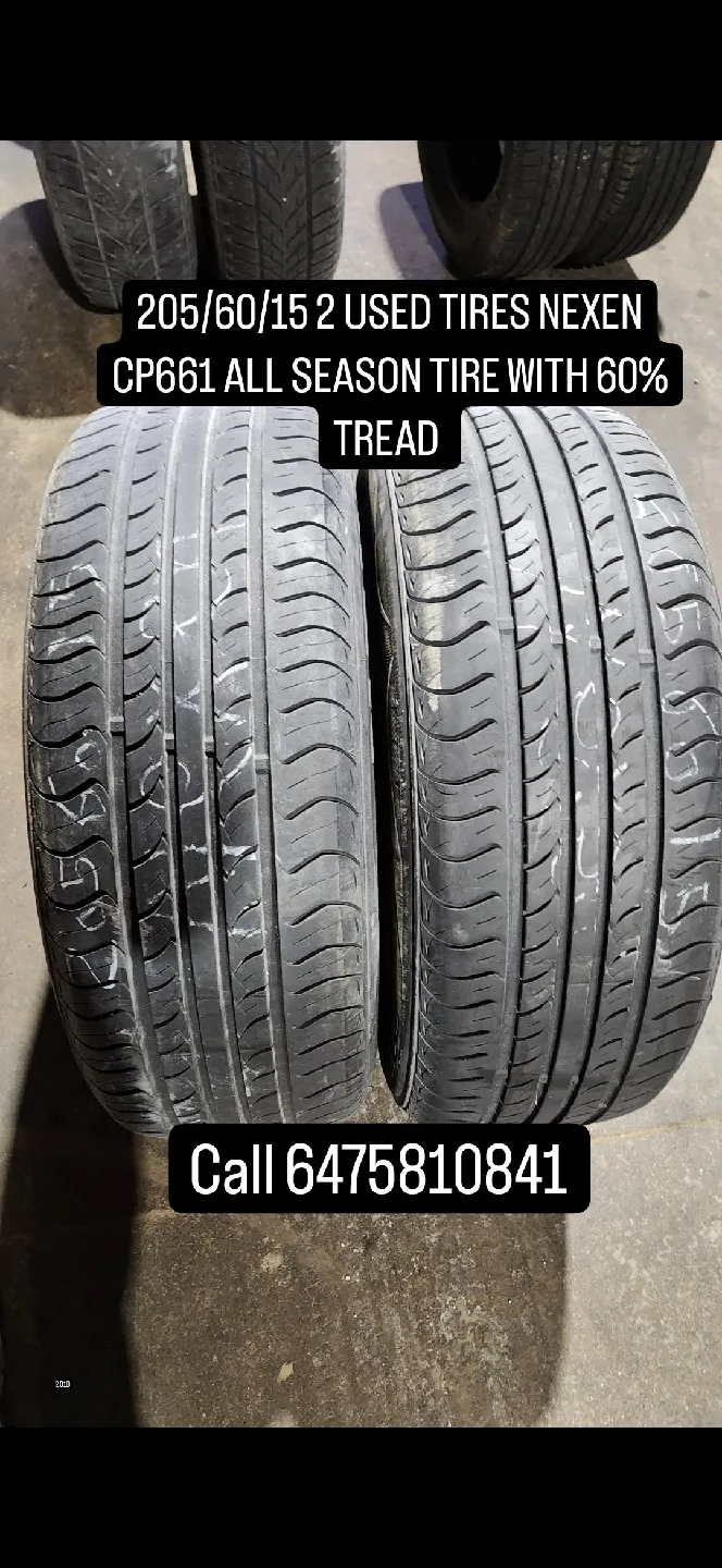 2 Used Nexen CP661 All Season Tires 205/60/15 thumbnail
