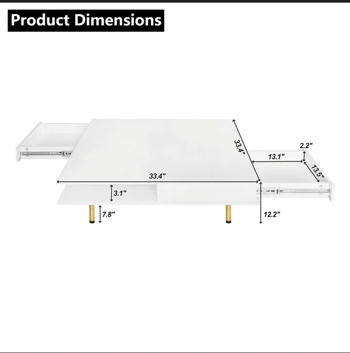 Wayfair High Gloss White Coffee Table image indicator(6)