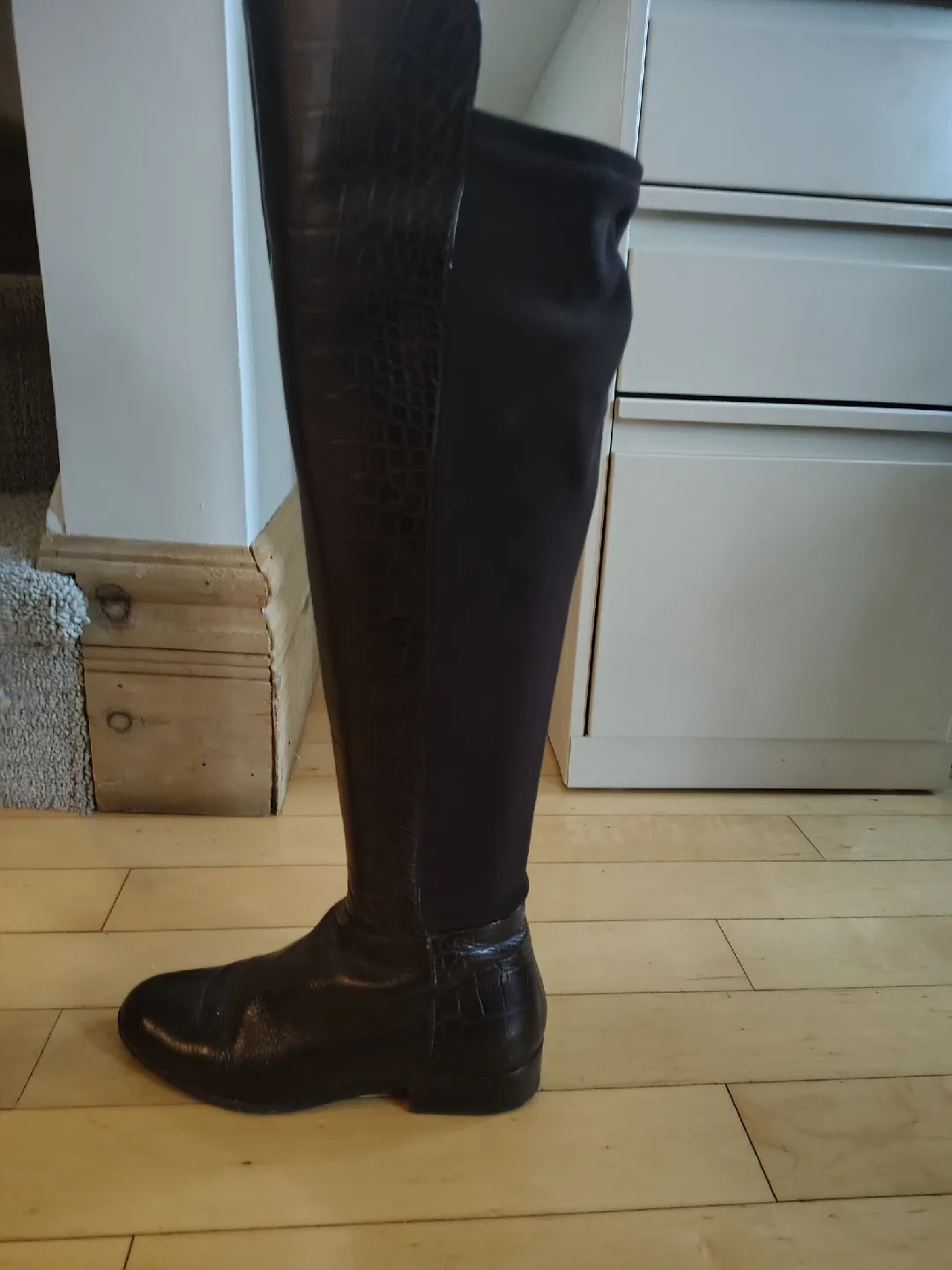 Michael Kors Over-the-Knee "Croc" Boots  Size 7M image indicator(3)