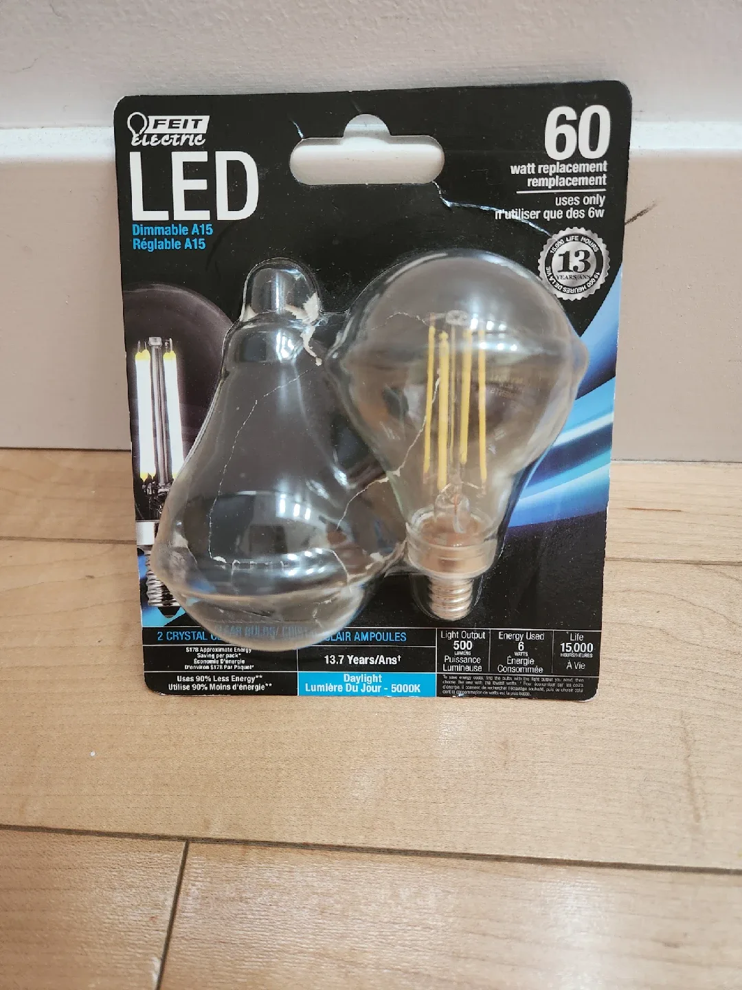 Feit Electric LED A15 Dimmable Bulb - NEW