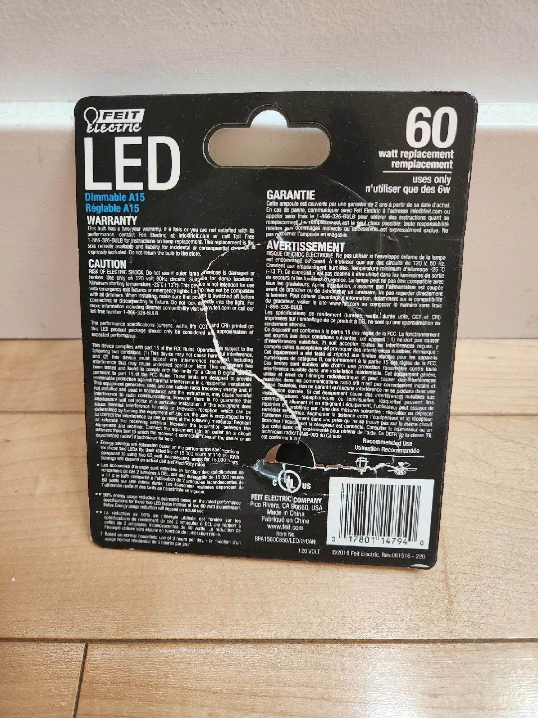 Feit Electric LED A15 Dimmable Bulb - NEW image indicator(2)