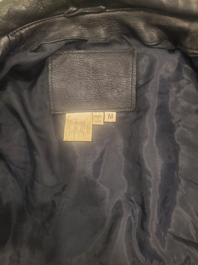 Black Leather Biker Jacket - Size M - photo 4