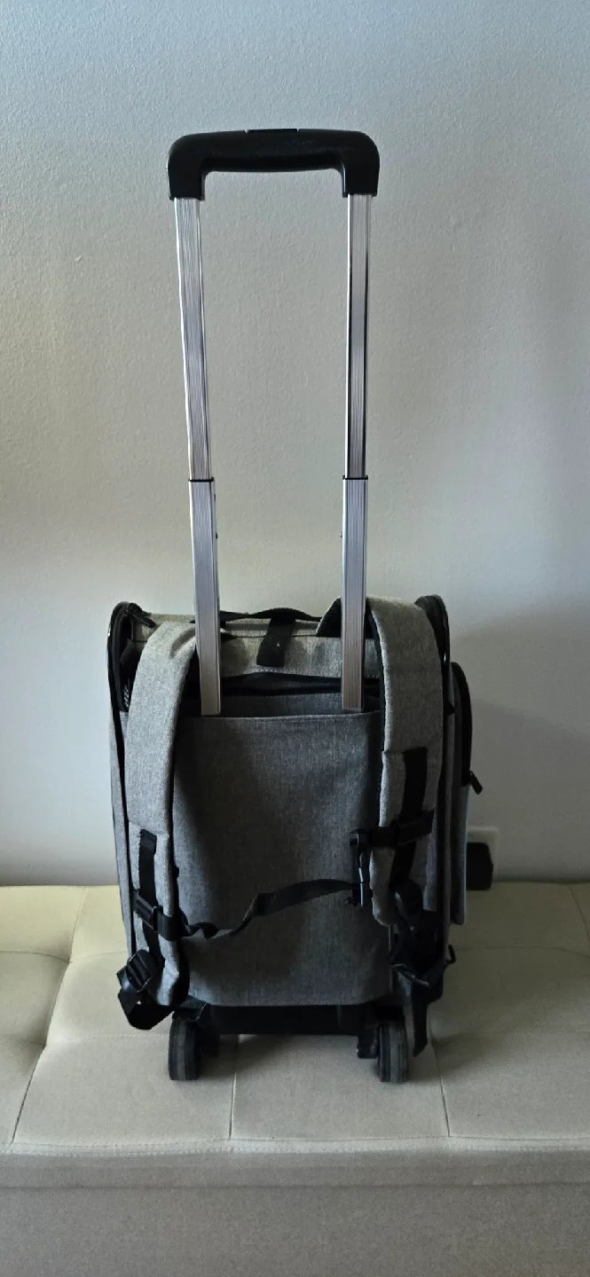 Akinerri Pet Carrier Backpack with Wheels - Grey image indicator(5)