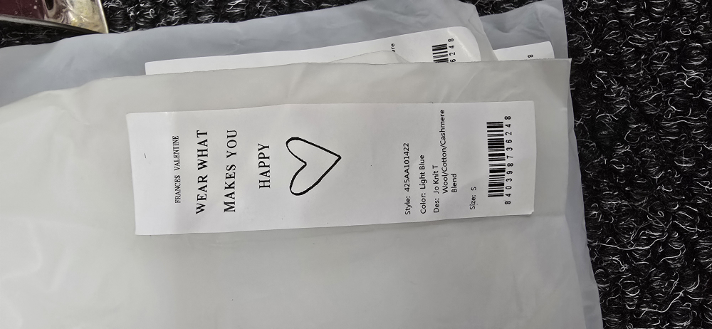 Frances Valentine Jo Knit T - Light Blue, Size M