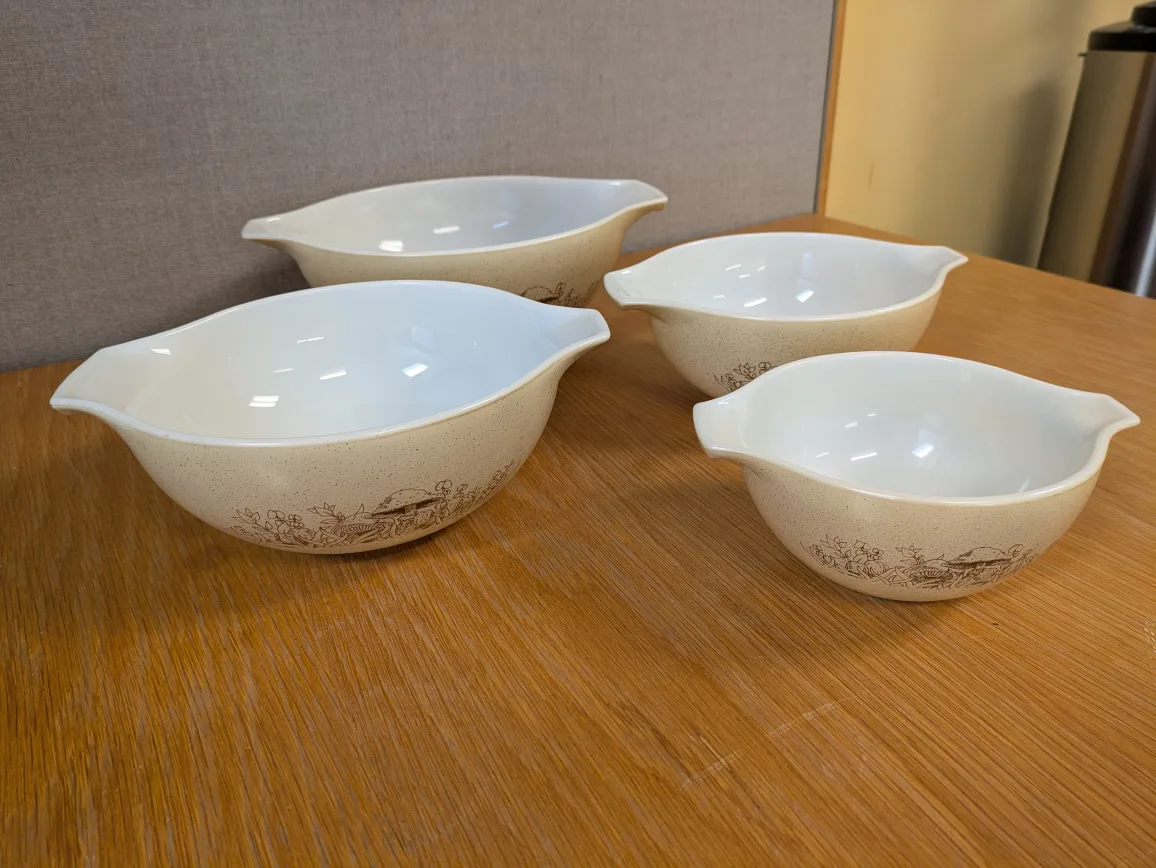 vintage PYREX Forest Fancies cinderella mixing bowl set image indicator(3)