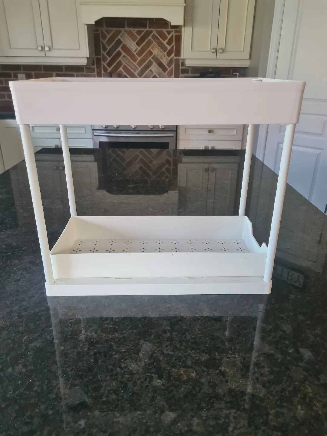 White 2-Tier Kitchen Shelf Organizer image indicator(2)