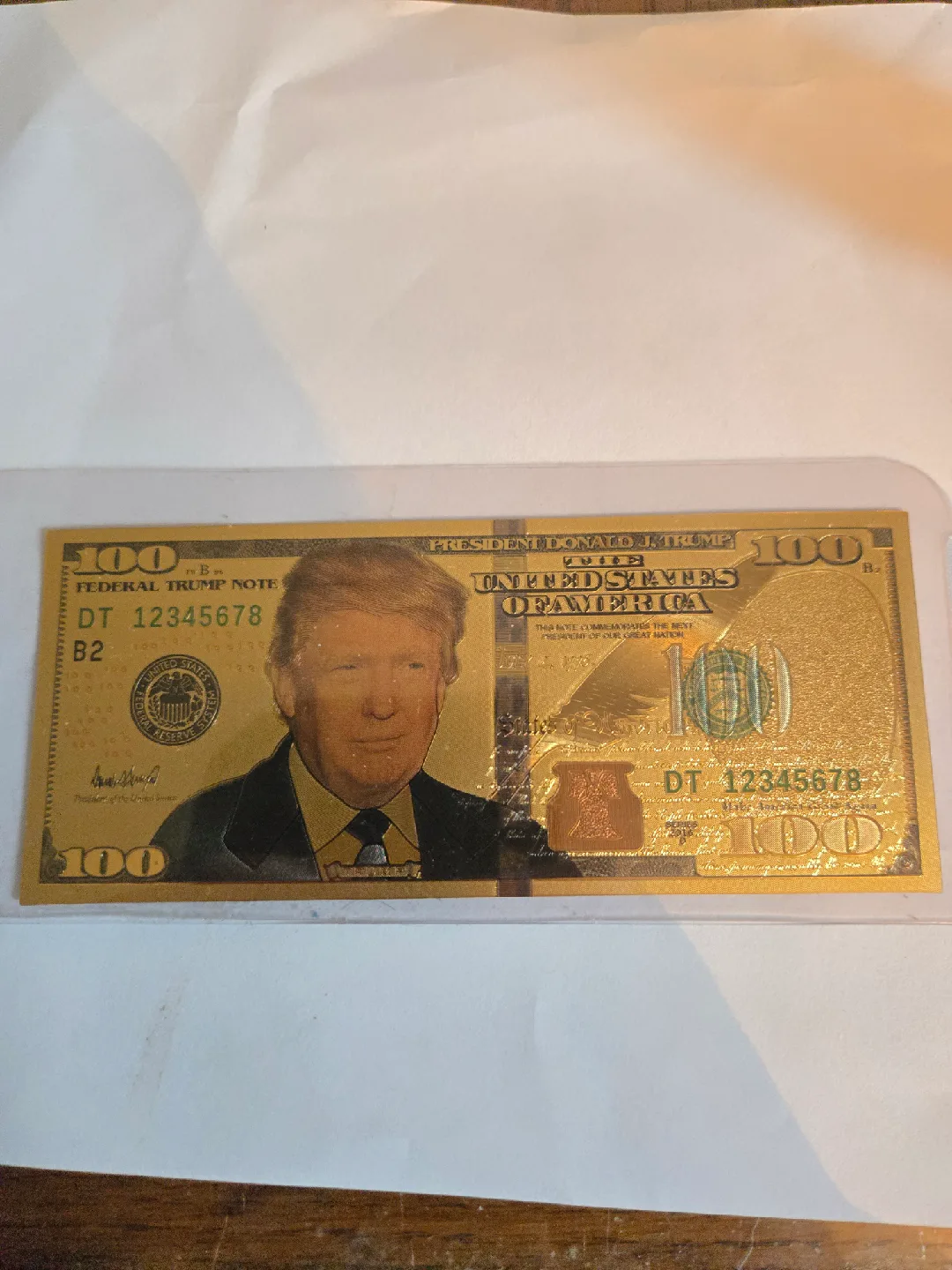 Authentic $100 President Donald Trump 24kt Gold Plated image indicator(4)
