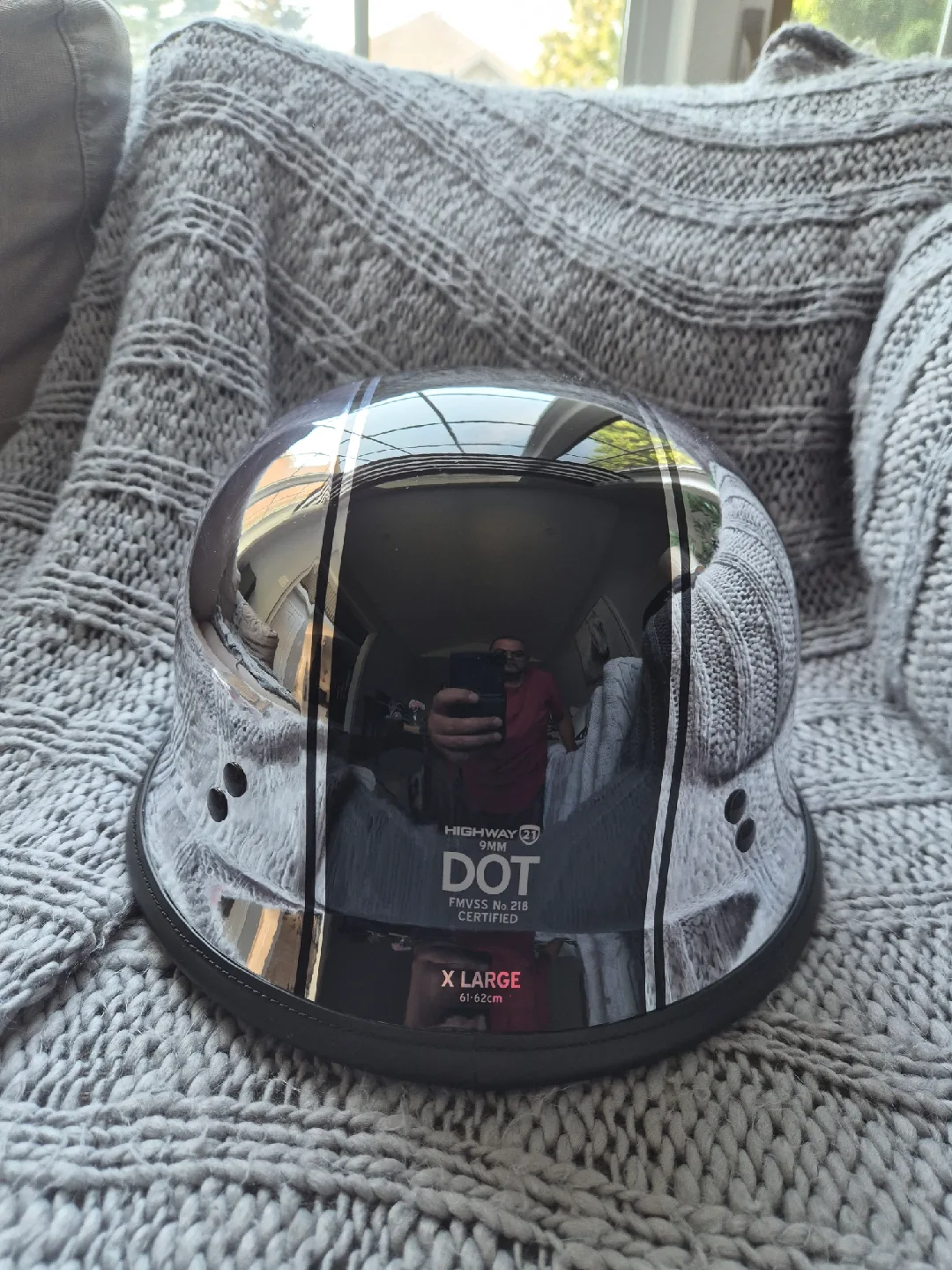 Highway 21 9MM Chrome Helmet - X Large image indicator(2)