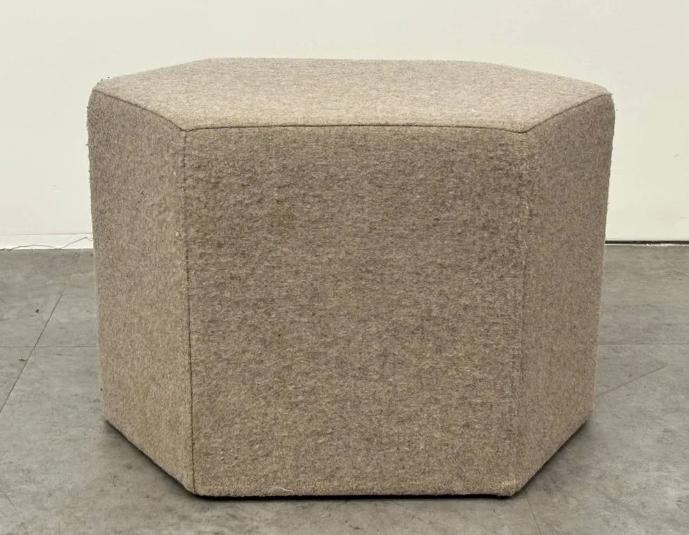 Set of 4 identical hexagonal ottomans thumbnail