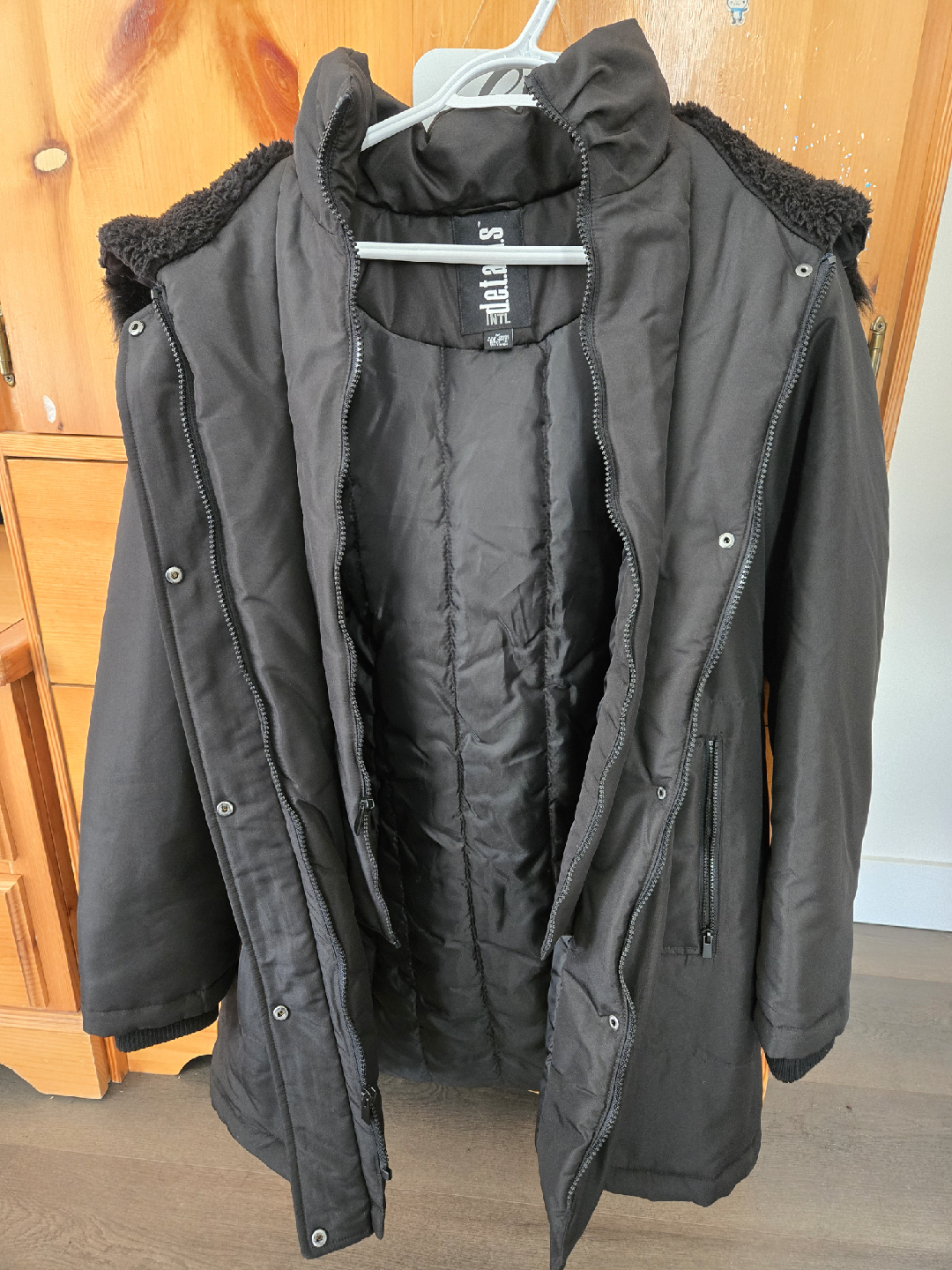 UNUSED // Down-Filled Winter Coat with Fur Hood - photo 3