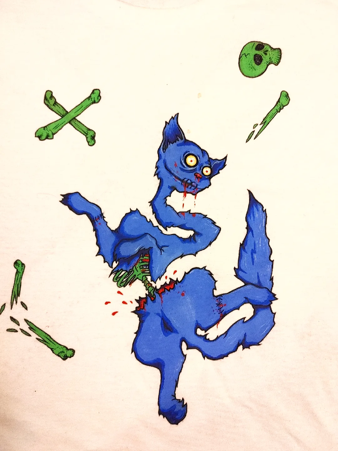 long sleeve creepy cat t-shirt image indicator(3)