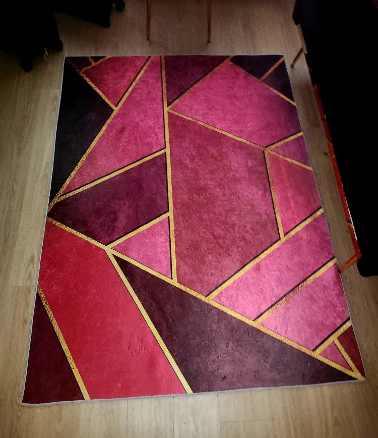 Geometric Pink & Gold Area Rug image indicator(2)