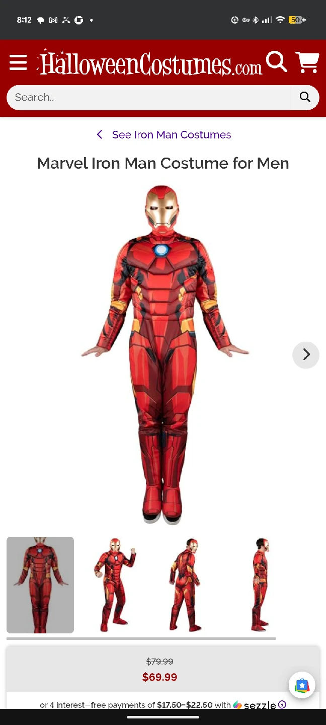 Adult Marvel Iron Man Costume