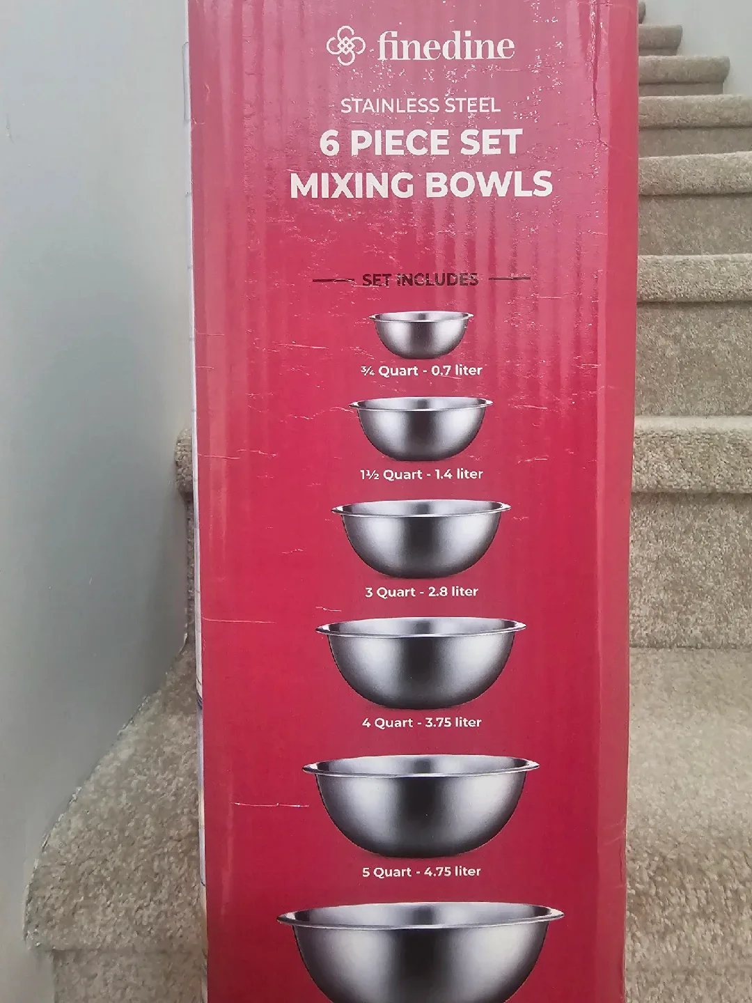 Finedine Stainless Steel Mixing Bowls - 6 Piece Set image indicator(2)