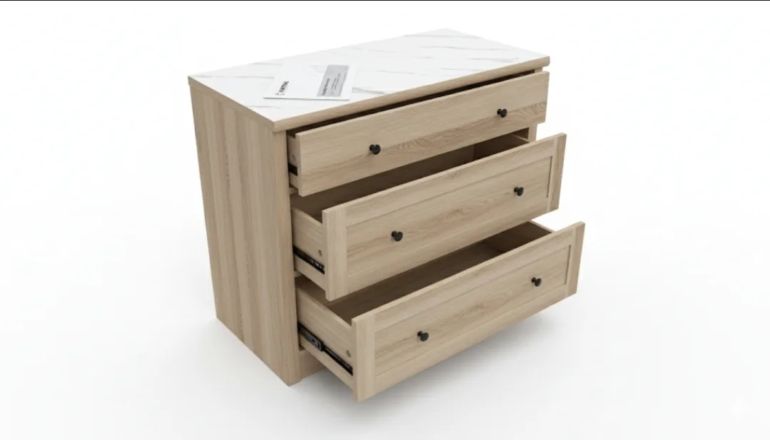 Wampat 3-Drawer Dresser, Marble Top image indicator(2)