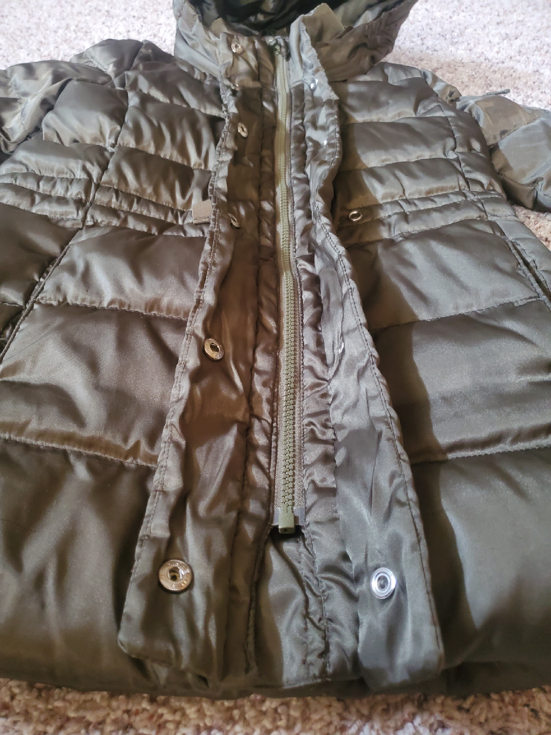 Gap Puffer Jacket - Olive Green - photo 4