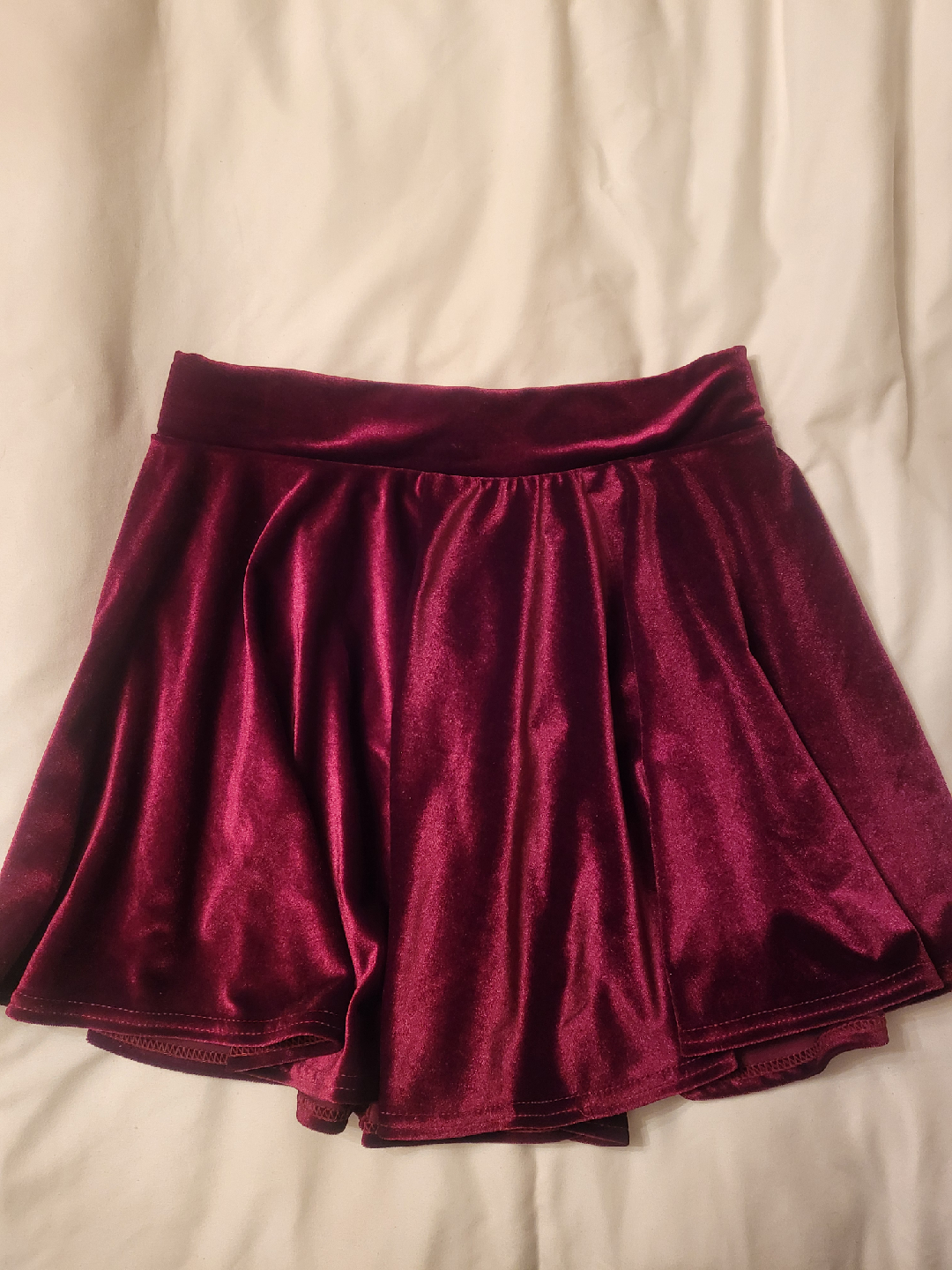 Urban Coco Maroon Velvet Skirt - Size M