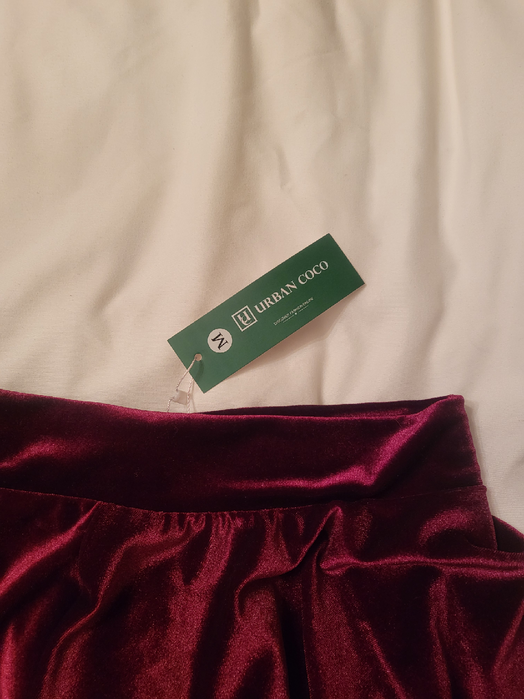 Urban Coco Maroon Velvet Skirt - Size M - photo 2