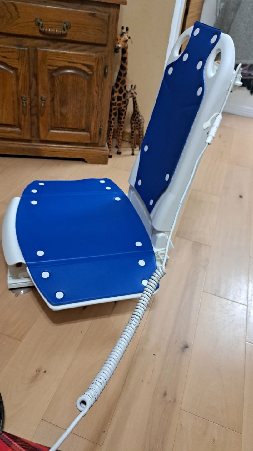 Adjustable Bath Lift Chair - Blue & White 🏆 - photo 2