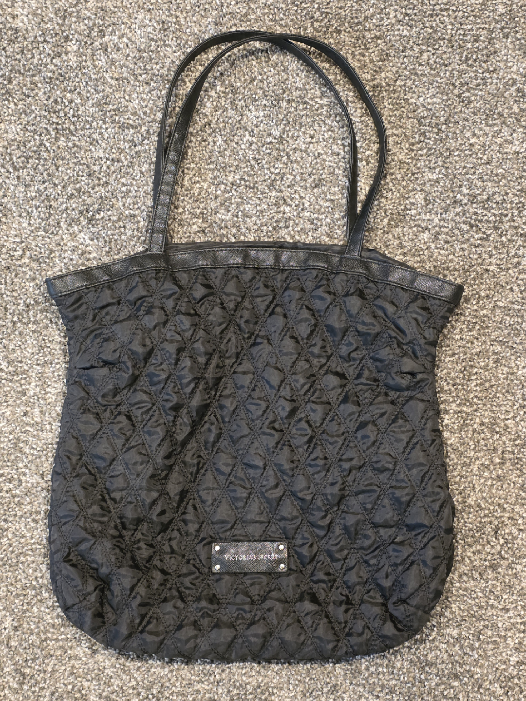 Victoria's Secret Black Quilted Tote Bag